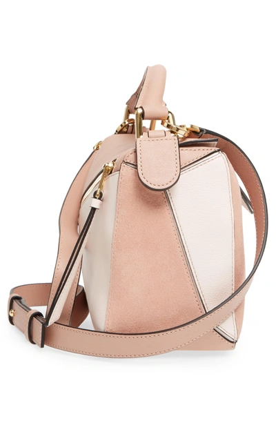 Shop Loewe Puzzle Small Bicolor Leather Bag - Coral In Blush Multitone