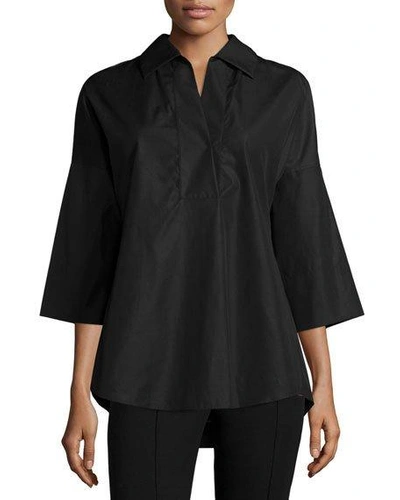 Shop Akris Punto Elements Kimono-sleeve Blouse, Black