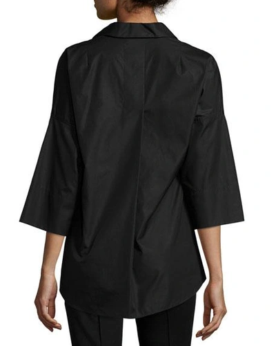 Shop Akris Punto Elements Kimono-sleeve Blouse, Black