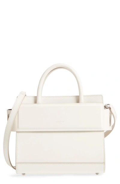 Shop Givenchy Mini Horizon Calfskin Leather Tote - Ivory In Off White