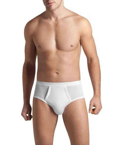 Shop Hanro Cotton Pure Brief With Fly In White