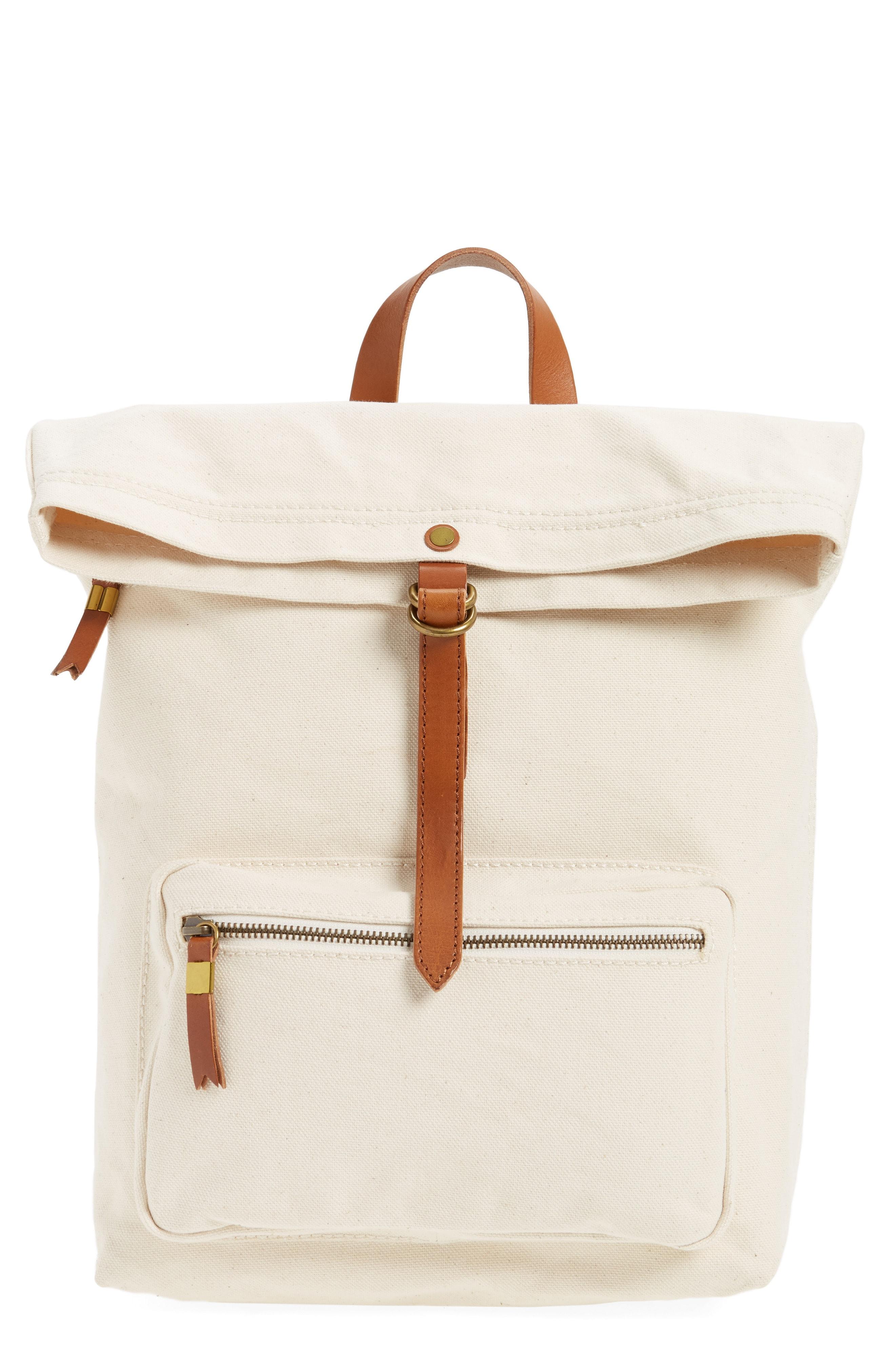 canvas foldover backpack