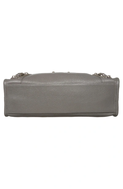 Shop Balenciaga Small Classic Metallic Edge City Leather Tote - Grey In Gris Acier