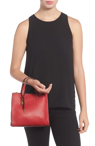 Shop Marc Jacobs The Grind Mini Colorblock Leather Tote - Red