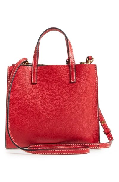 Shop Marc Jacobs The Grind Mini Colorblock Leather Tote - Red