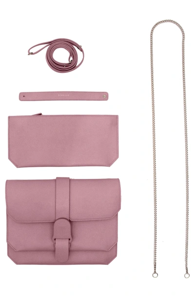 Shop Senreve Pebbled Leather Crossbody Bag - Purple In Lilac