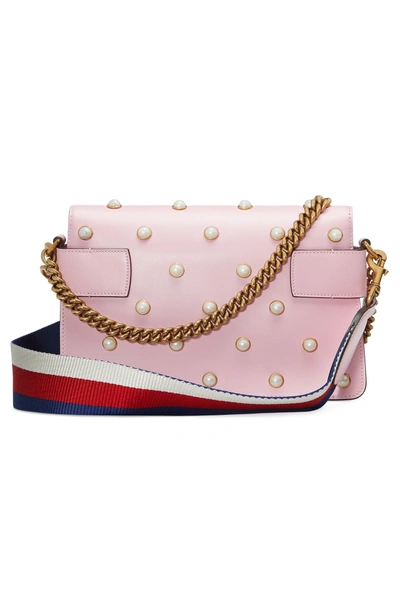 Shop Gucci Mini Broadway Leather Shoulder Bag In Sugar Pink