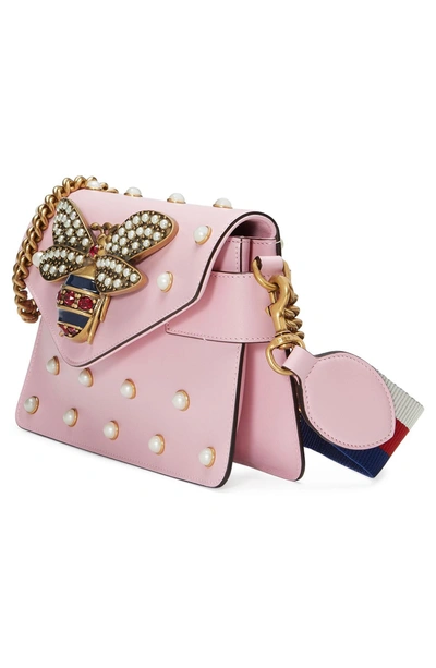 Gucci Pearl Studded Mini Broadway Bee Shoulder Bag