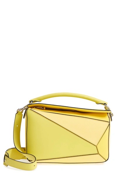 Shop Loewe Medium Puzzle Calfskin Leather Shoulder Bag - Yellow In Yellow Multitone