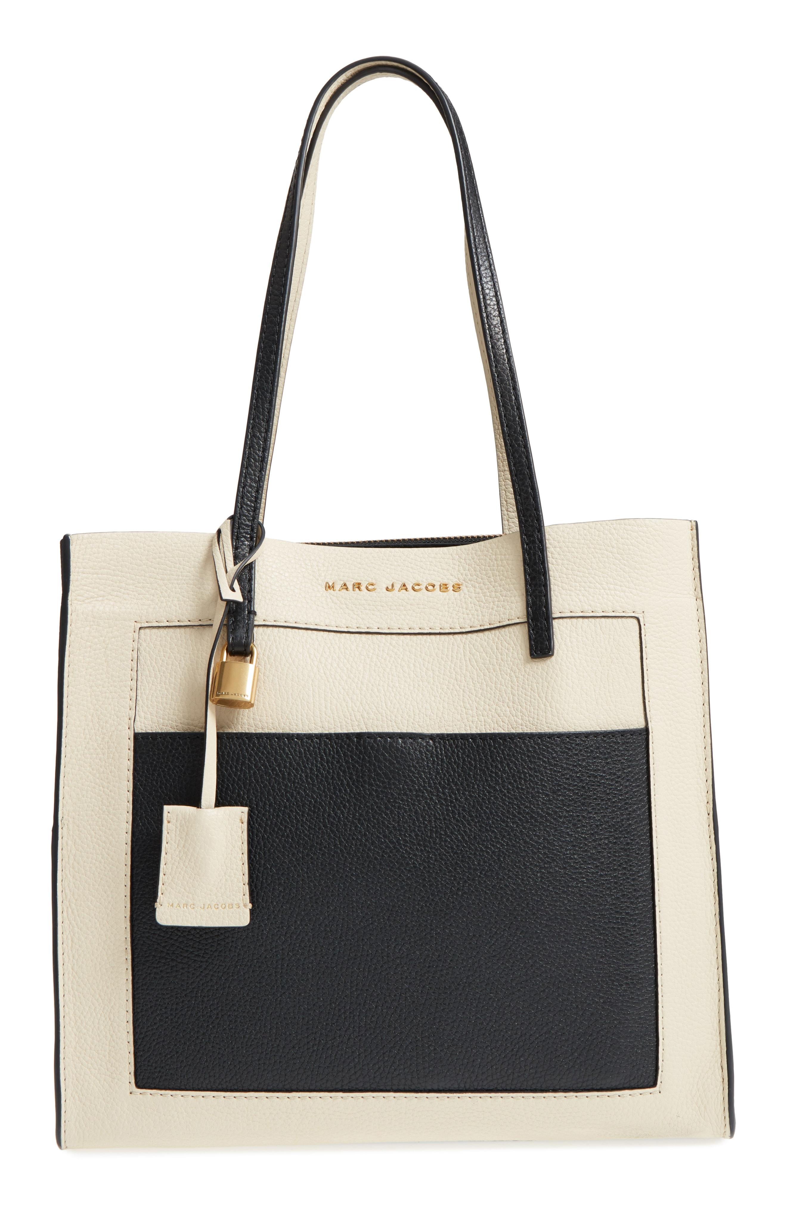 Marc Jacobs The Grind Color Block Leather Tote - White | ModeSens