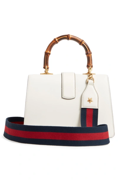 Shop Gucci Small Top Handle Leather Shoulder Bag In Mystic White/ Blue/ Red