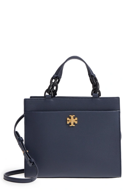 Shop Tory Burch Kira Small Leather Tote - Blue In Royal Navy