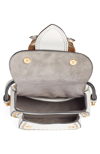 Shop Miu Miu Dahlia Madras Leather Shoulder Bag - White In Bianco