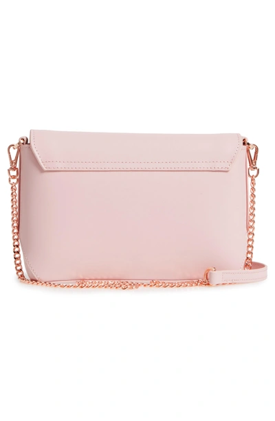 Shop Ted Baker Bow Embossed Leather Crossbody Bag - Pink In Light Pink