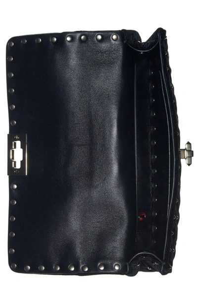 Shop Valentino Rockstud Quilted Leather Shoulder Bag - Black In Nero