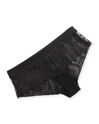 Shop Simone Perele Wish Lace Boyshorts In Black