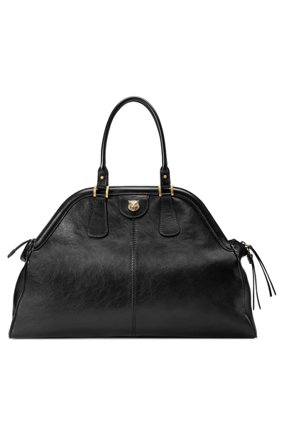 Shop Gucci Large Re(belle) Leather Satchel - Black In Nero