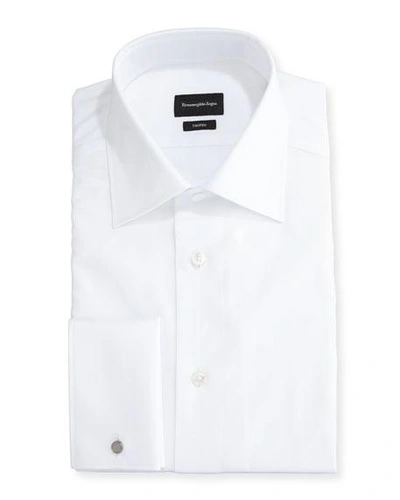 Shop Ermenegildo Zegna Men's Trofeo Solid Regular-fit Dress Shirt In White