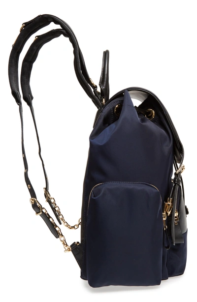 Shop Michael Kors Large Nylon Diaper Backpack - Blue In Admiral/ Black