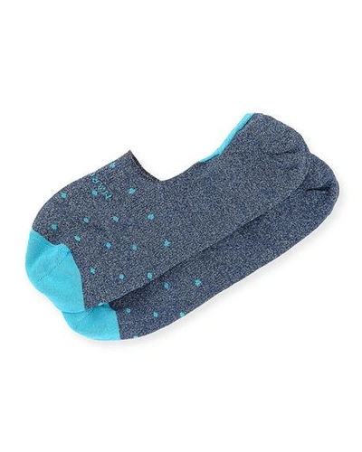 Shop Marcoliani Invisible Touch Dot No-show Socks In Navy