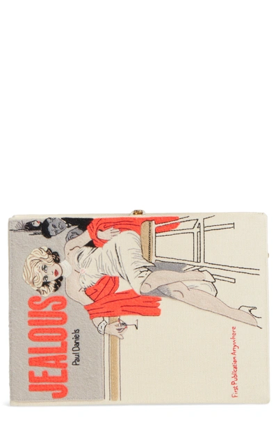 Shop Olympia Le-tan Jealous Book Clutch - Ivory In Cream