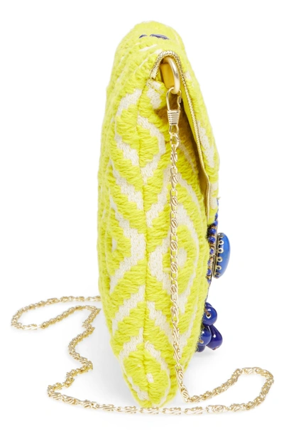 Shop Steve Madden Beaded & Embroidered Clutch - Yellow In Citron