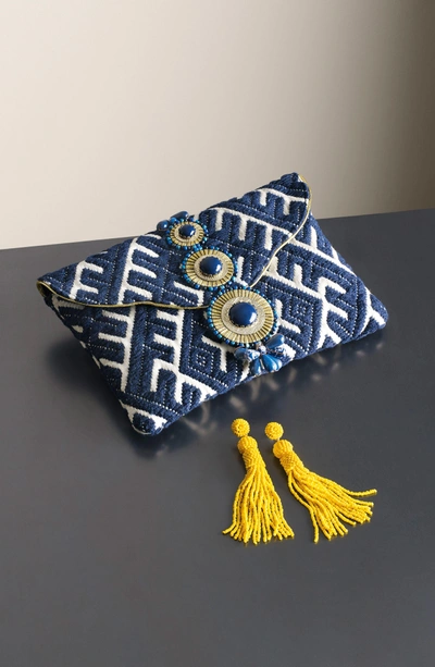 Shop Steve Madden Beaded & Embroidered Clutch - Yellow In Citron