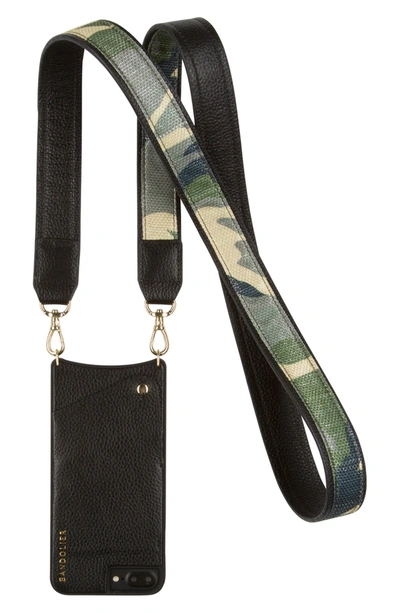 Shop Bandolier Angela Camo Iphone 6/7/8 & 6/7/8 Plus Crossbody Case - Black In Camo/ Gold