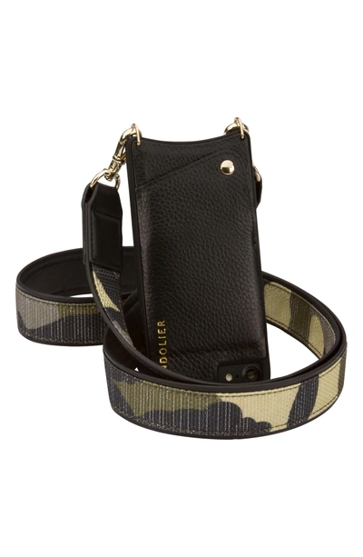 Shop Bandolier Angela Camo Iphone 6/7/8 & 6/7/8 Plus Crossbody Case - Black In Camo/ Gold