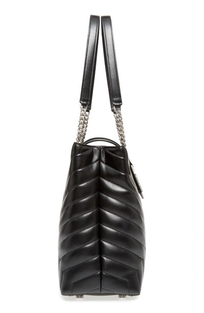 Shop Saint Laurent Large Loulou Matelasse Leather Shopper - Black In Noir