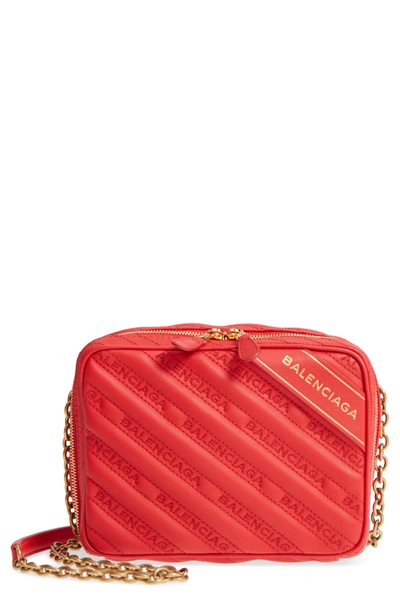Shop Balenciaga Extra Small Blanket Reporter Crossbody Bag - Red In Rouge Tango