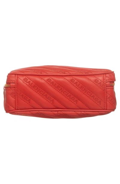 Shop Balenciaga Extra Small Blanket Reporter Crossbody Bag - Red In Rouge Tango
