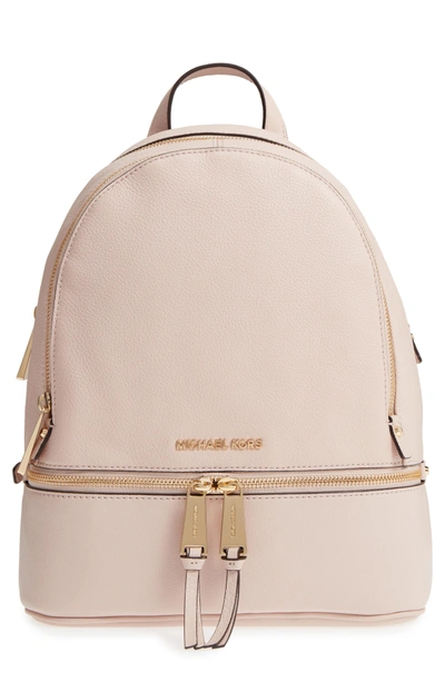 Shop Michael Michael Kors 'extra Small Rhea Zip' Leather Backpack - Pink In Soft Pink