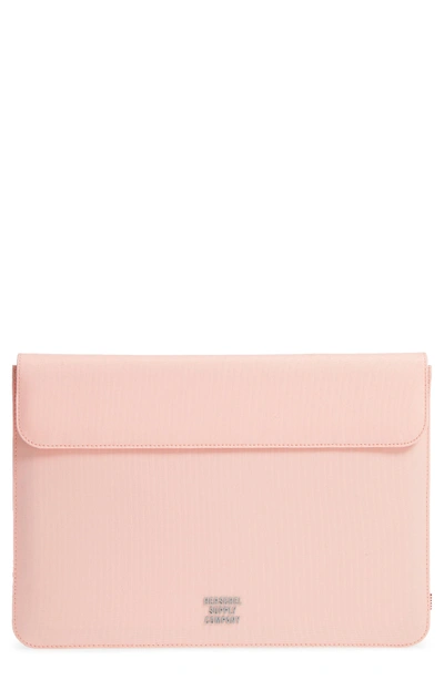 Shop Herschel Supply Co Spokane 13-inch Macbook Canvas Sleeve - Pink In Peach
