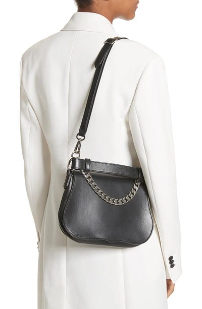 Shop Calvin Klein 205w39nyc Small Calfskin Shoulder Bag - Black