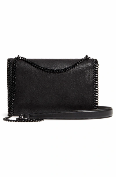 Shop Stella Mccartney Falabella Shaggy Deer Faux Leather Shoulder Bag In Black