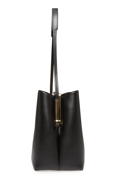 Shop Proenza Schouler Frame Leather Shoulder Bag - Black In Black/ Black
