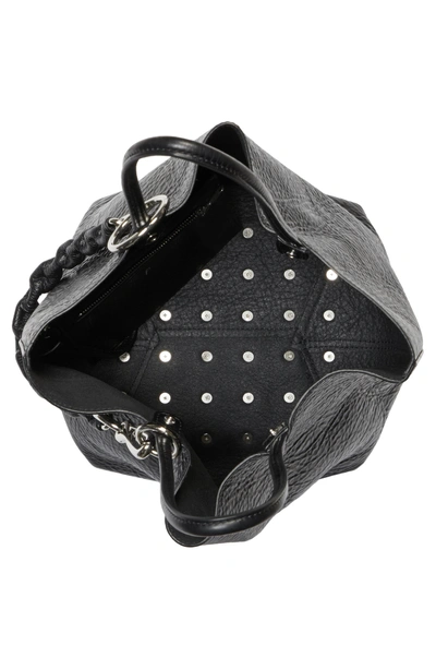 Shop Alexander Wang Small Roxy Covered Chain Leather Bucket Bag In Black