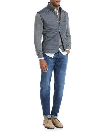 Shop Brunello Cucinelli Basic-fit Straight-leg Denim Jeans In Indigo
