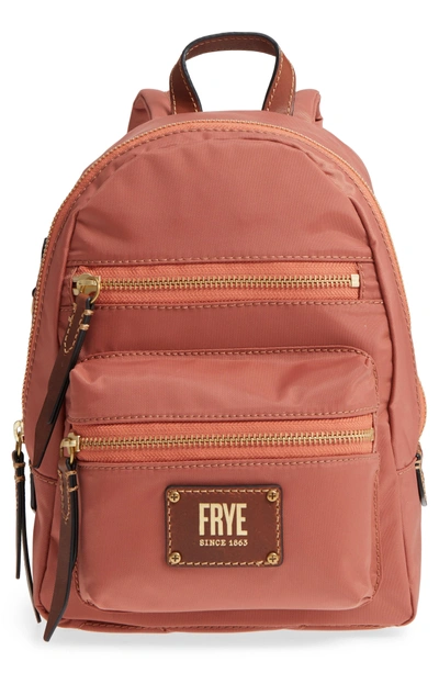 Shop Frye Mini Ivy Nylon Backpack - Red In Dusty Rose