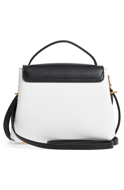 Shop Burberry Small Camberley Derby Leather & House Check Top Handle Satchel - White In White/ Black