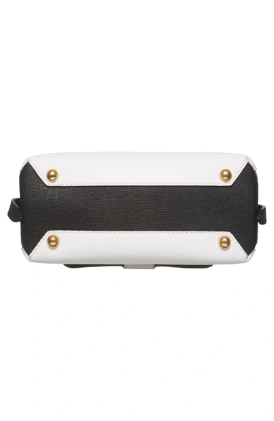 Shop Burberry Small Camberley Derby Leather & House Check Top Handle Satchel - White In White/ Black