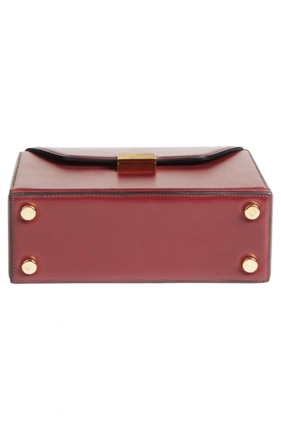 Shop Victoria Beckham Mini Vanity Top Handle Box Bag In Bordeaux