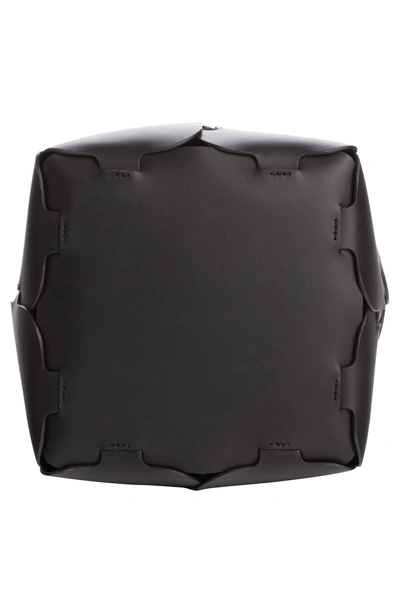 Shop Paco Rabanne Medium Element Leather Bucket Bag - Black