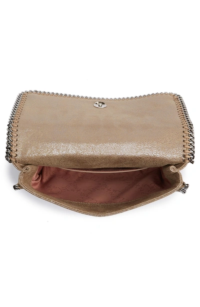 Shop Stella Mccartney Faux Leather Flap Shoulder Bag - Metallic In Redwood
