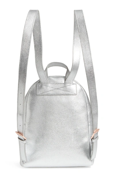 Shop Ted Baker Pearen Leather Backpack - Metallic In Silver