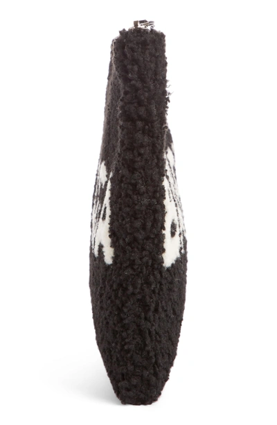 Shop Balenciaga Genuine Shearling Pouch - Black In Noir/ Blanc