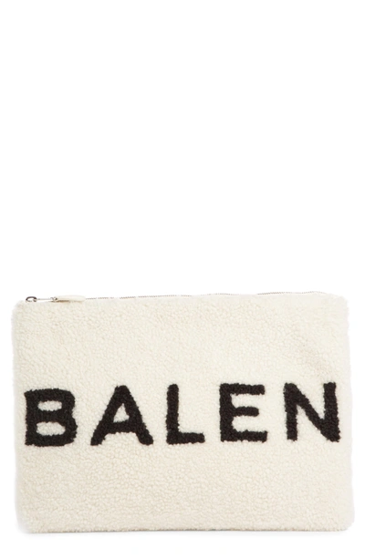 Shop Balenciaga Genuine Shearling Pouch - White In Blanc/ Noir