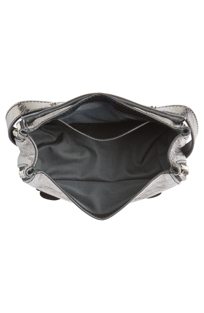 Shop Proenza Schouler Mini Ps1 Metallic Leather Crossbody Bag - Metallic In Dark Silver
