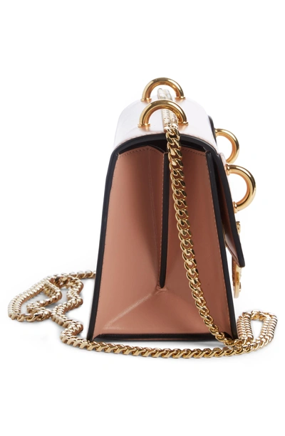 Shop Balmain Glace Leather Box Shoulder Bag - Pink In Poudre